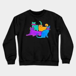 Cats with Glasses and Mustaches Crewneck Sweatshirt